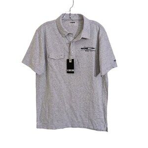 Linksoul NEW Golf Polo Shirt Mens M Gray Short Sleeve Athleisure Luxury Cotton